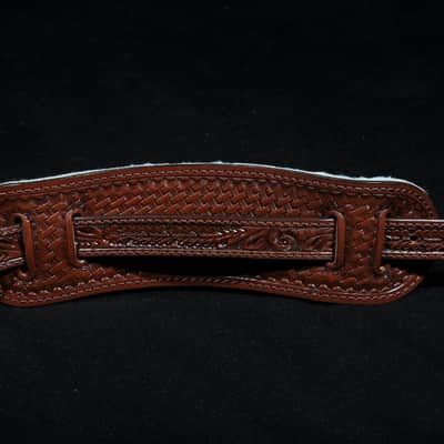 El Dorado Vintage Model Hand-Tooled Leather Guitar Strap - Brown - Size XXL image 1