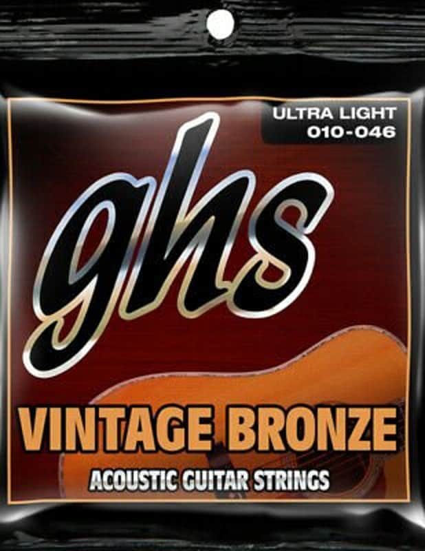 GHS Vintage Bronze 10-46 Acoustic Guitar Strings image 1