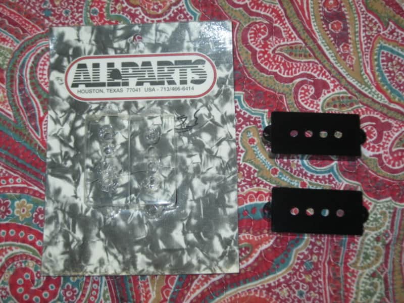 new + packaging (covers have some manufacturing imperfections) Allparts PC 0951-023 Black Pickup Cover Set (two individua covers) for Precision Bass / for P Bass - black, plastic, PC-0951-023 (never used, packaging opened to examine condition of covers) image 1