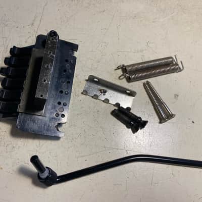1989 80s Black Floyd Rose II Fender Strat 2 Point Trem Vibrato Bridge Assembly image 6