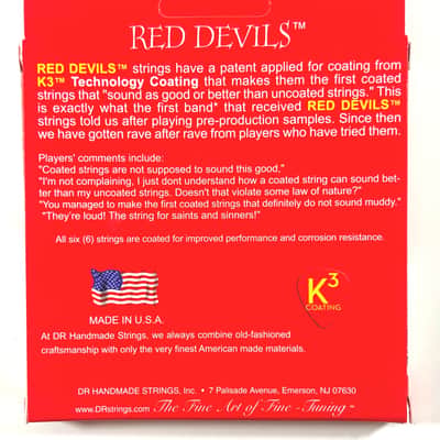 DR Guitar Strings Electric Red Devils K3 High Performance Coated 10-46 image 2