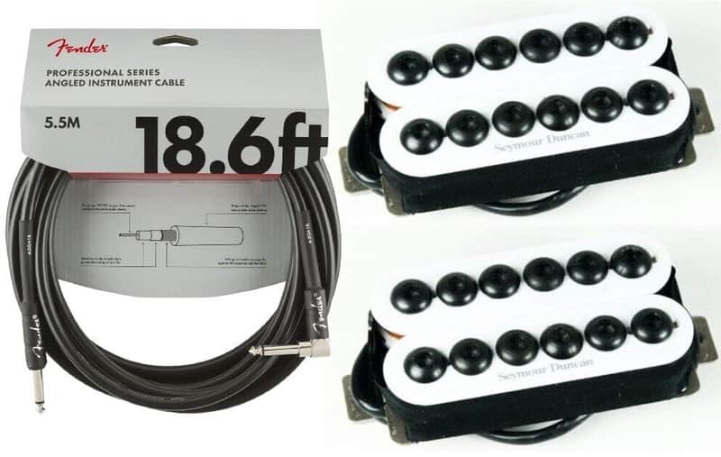 Seymour Duncan Invader 6 String Humbucker Guitar Pickup Set In White SH-8b & SH-8n ( FENDER 18FT ) image 1
