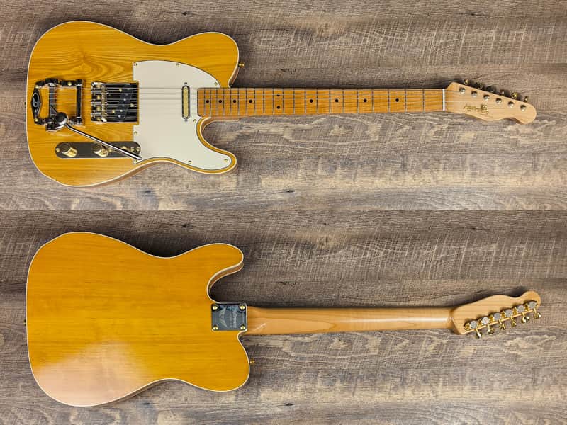 MyDream Partcaster Custom Built - Honey Gold Ash Chambered Alder Tapped Coil image 1