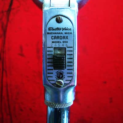 Vintage 1940's Electro-Voice 950 Cardax Crystal Microphone Hi Z w E.V 423A stand prop display image 5