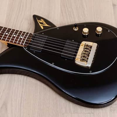 1980s Tokai Blazing Fire Talbo A-100D Vintage Aluminum Body Guitar HH Black, Japan image 8