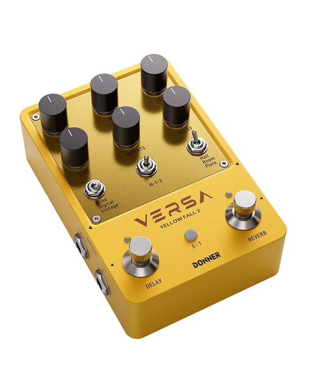 Donner Yellow Fall II Effect Pedal Delay & Reverb Combo Echo Hall Room Plate image 1