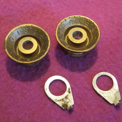 vintage 1960 1961 Gibson reflector knobs "LOW RIM" + pointers for es-125 335 paf jazz L5 super 400 byrdland Les Paul SG 350 paf burst standard image 8