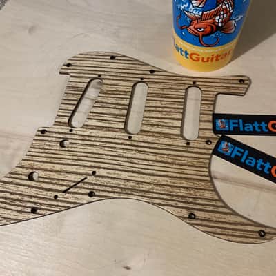US made zebrawood pattern laser engraved wood pickguard for Stratocaster image 2
