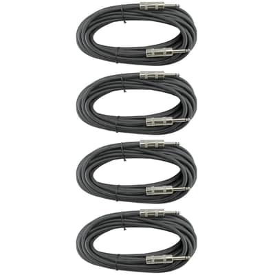 4 pack lot 25' ft foot pro audio 16 ga PA DJ speaker cables cords 100 foot ft image 1