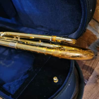 King Cleveland 605 F Trigger Trombone Gold Brass With Mouth Piece And Case image 13