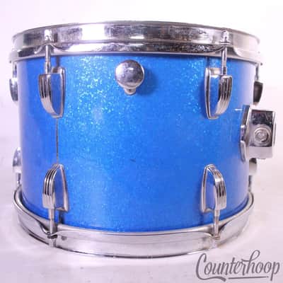 Ludwig 12x8" Blue Sparkle Tom Drum Vintage 70s Super Classic 3Ply Maple/Mahogany image 4