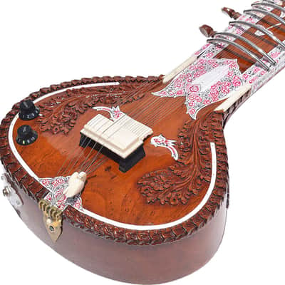SITAR~VILAYAT KHAN STYLE~6 MAIN, 12 -13 SYMPATHETIC STRINGS~WITH GIG BAG, MIZRAB image 6