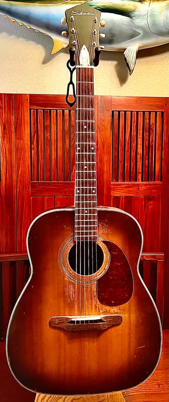 Silvertone Jumbo Acoustic Guitar Circa 1937-1945 - Tobacco sunburst image 1