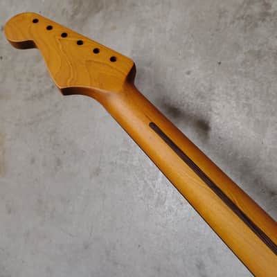 Roasted Maple Strat Neck fits fender Stratocaster body 21 frets 60s style image 6