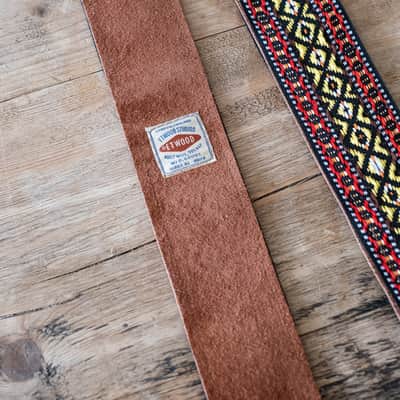 Vintage Red & Yellow 60s/70s Hippie Guitar Strap / Handmade in the UK / Case Candy image 4