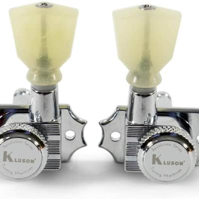 Revolution Diecast Tuners - 3 Per Side - Pearloid Keystone Button, Locking Chrome image 2
