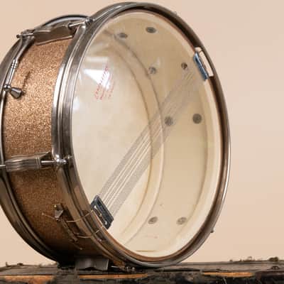 1965 Ludwig 5x14 Champagne Sparkle Pioneer Snare Drum image 7