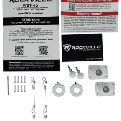 2 Rockville WET-40W 4" 70V Commercial Indoor/Outdoor Wall Speakers White Swivel image 7