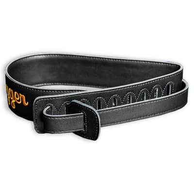 Bootlegger Guitar Custom Leather Strap Padded 2022 Black / Gold image 3