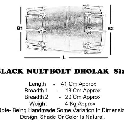 Handmade Rope Dholak Indian Traditional Musical Instrument Musical  Nut & Bolt With Cover Black image 5