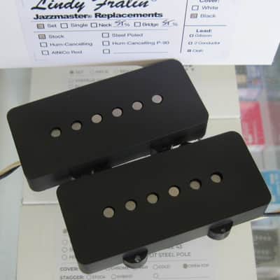 Lindy Fralin Jazzmaster Pickups Stock Set with Black Covers image 1