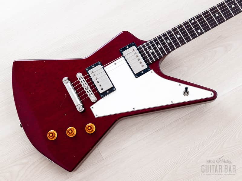 1998 Gibson Explorer '76 Vintage Reissue Clapton Cut Mod Wine Red w/ Case