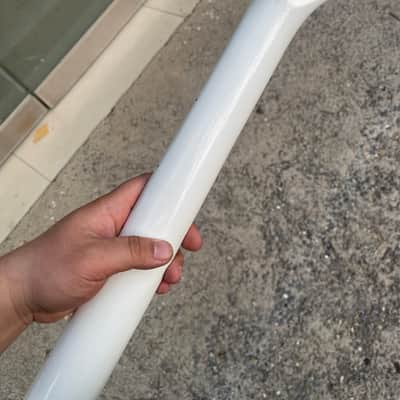 Left hand Round stainless steel 22 frets White gloss finish Maple guitar neck 25.5inch hole 10mm st image 7