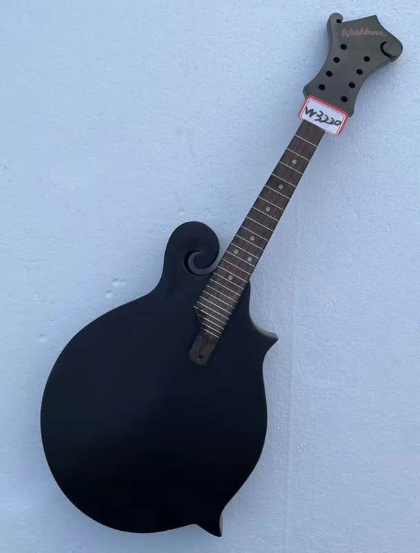 Washburn 8 String Mandolin Project in Black, Solid Spruce Top, Solid Mahogany Body image 1