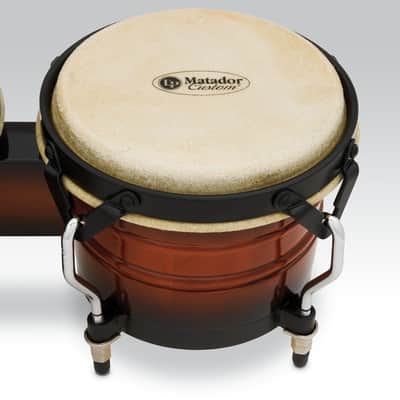 Latin Percussion LP Matador Traditional 7-1/4"-8-5/8" Bongos - Oak Vintage Sunburst with Black Hardware (M301-VSB) image 6