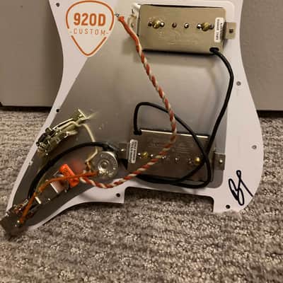 920D Custom Seymour Duncan P-Rails HH Trembucker On Bridge Treble Bleed Loaded Strat Pickguard - Tortoise Shell/Aged White image 3