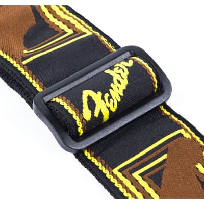 Fender 2" Monogramed Strap Black Yellow/Brown Strap, LOGO - Strap for Guitars image 5