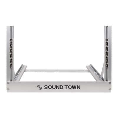 2PF-6A | 6U Aluminum 2-Post Desktop Open-Frame Rack for PA, Audio/Video, Network Switches, Routers, Patch Panels, Angle Adjustable image 2