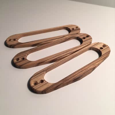 Guilford Zebrawood Set of 3 Single Coil Pickup Rings  Natural Wood image 3