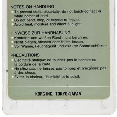 Korg M1 Rittor Music Namafuku Vol. 1 ROM Card Korg M1 & M1R M1-R 1988 image 2