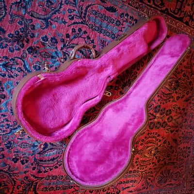 1989-1991 'Fuzzy Blanket' Gibson USA TKL Case for Les Paul Standard Classic Custom Studio, Brown/Pink Shroud image 10