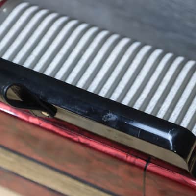 Hohner Erica 2-Row 8-Bass 21-Treble Button C-F Red Diatonic Accordion - Germany image 18