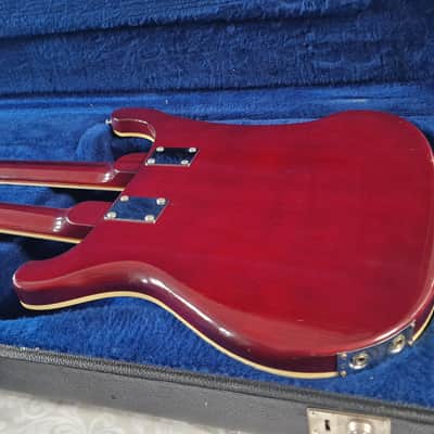 1981 Rickenbacker 4080 6/4 Double Neck 4001 Bass 480 Guitar Burgundy Red image 13