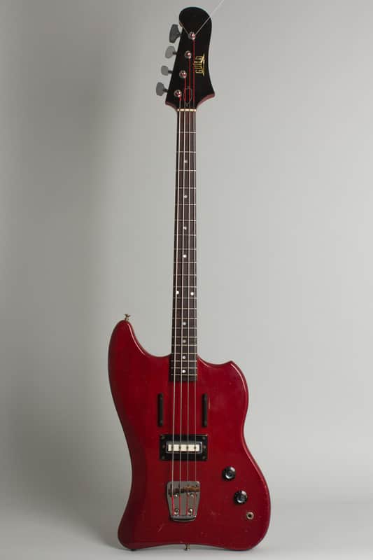 Guild Jet Star Solid Body Electric Bass Guitar (1966), ser. #SD-280, black tolex hard shell case. image 1
