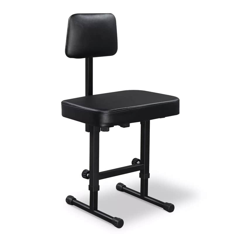 Adjustable Padded Keyboard Piano Bench with Backrest – Portable Leather Stool for Musicians image 1