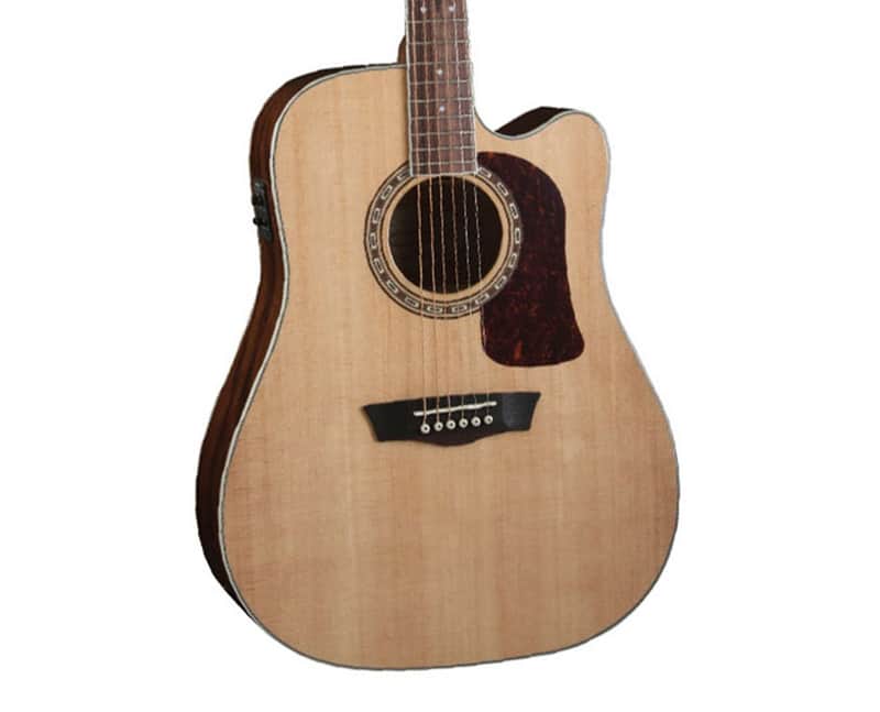 Washburn HD10SCE Heritage Series Dreadnought Cutaway A/E Guitar - Natural image 1