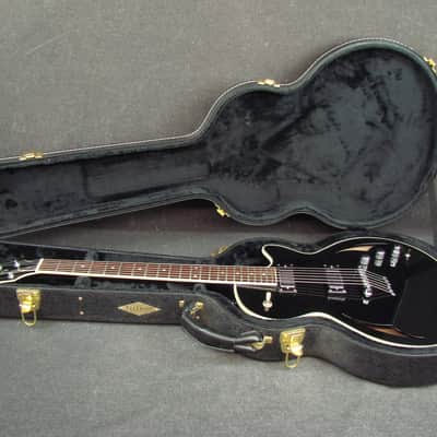 Parkwood H2 Black Hybrid Electric Semi-Hollowbody Guitar w/ Hardshell Case image 11