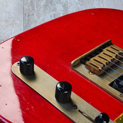 1990 Bill Lawrence Japan BKIM-60G Kaori Model Telecaster (Red/Gold) image 6