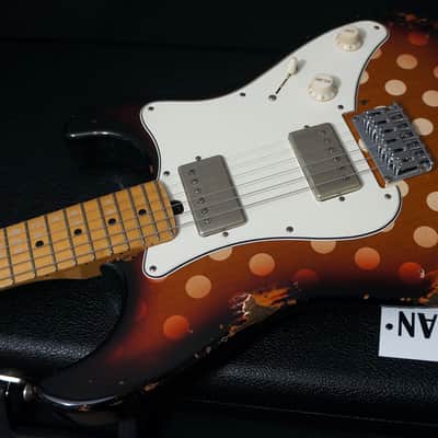 Friedman USA Custom Shop Vintage S in White Polka Dot over 3 Tone Burst image 8