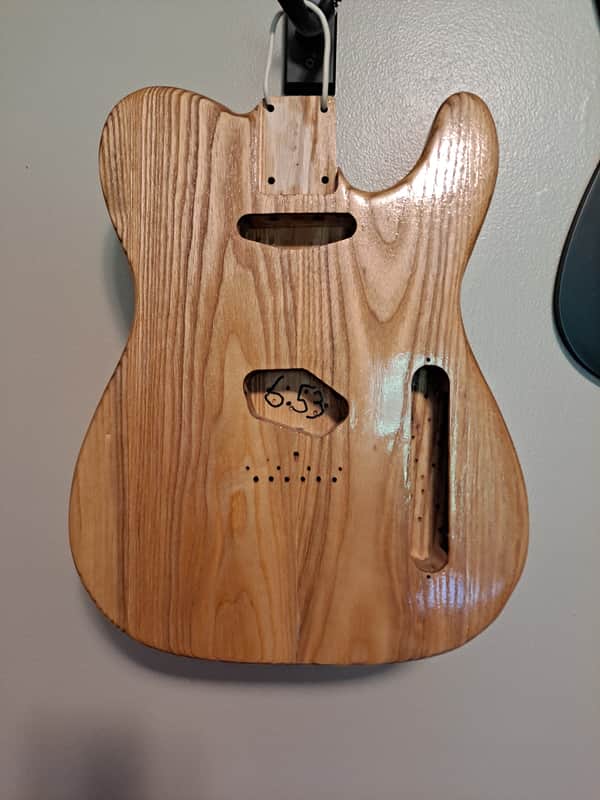 Unbranded Tele style body, Tung oil finish, Solid Ash, chambered body image 1