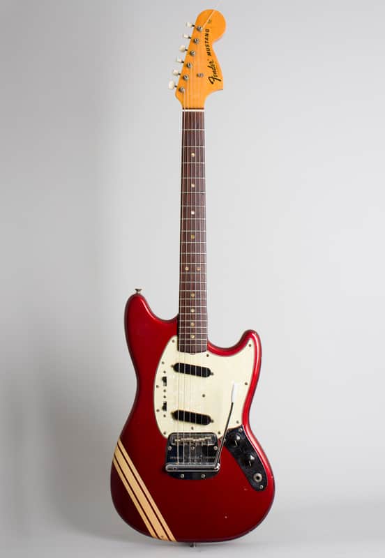 Fender  Competition Mustang Solid Body Electric Guitar (1971), ser. #306296, original grey hard shell case. image 1