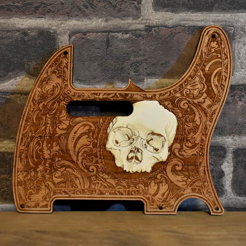Custom Laser-Engraved Cherrywood Pickguard for Fender Telecaster – Unique Artwork image 1
