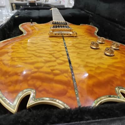 Minarik Manta Super Custom - Amber Sunburst  70-80s - Quilted Maple - Sunburst/ Amber (with original G&C Case) image 3