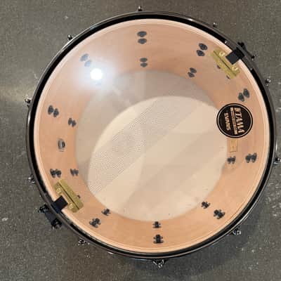 Tama Starclassic Maple 14x8" Snare Drum 2015 - Present - Molten Satin Brown Burst with Smoked Black Nickel Hardware image 6