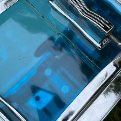 Vintage Ludwig Vistalite 14x5 Blue Acrylic Snare Drum – 1970s (Cracked) image 11