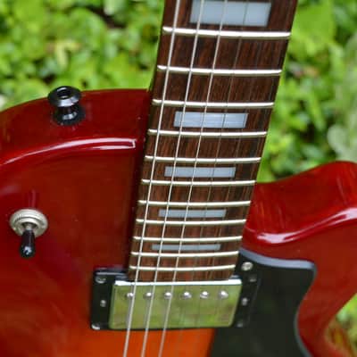 2000's DeArmond M65-C Guitar in a Cherry Sunburst finish, w/New Black Dunlop Straploks & New Black Garry Hardshell Case ~ Mint ! image 5